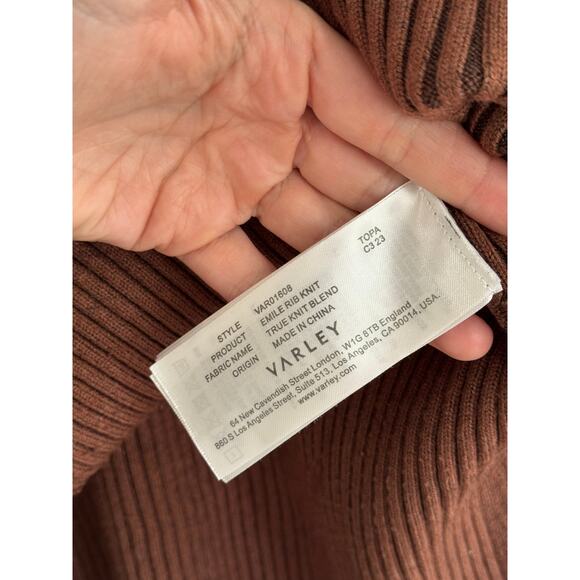 VARLEY Emile Rib Knit Brown Sweater Size Small - Picture 5 of 7